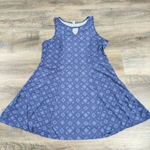 Mudd Blue Sleeveless Tank with Subtle Geometric Print